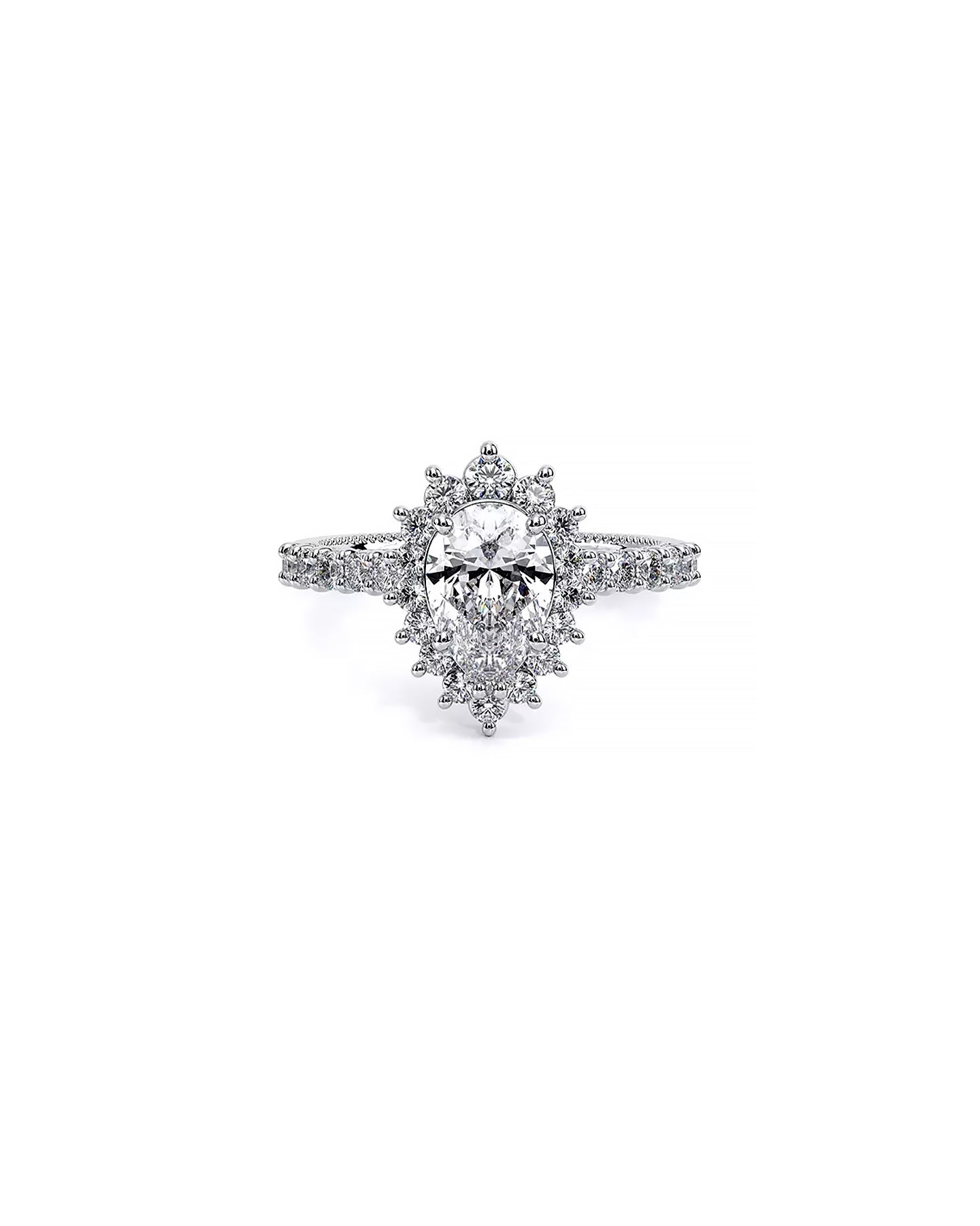 Verragio Renaissance Pear Platinum Engagement Ring | Marc Samuels Dallas