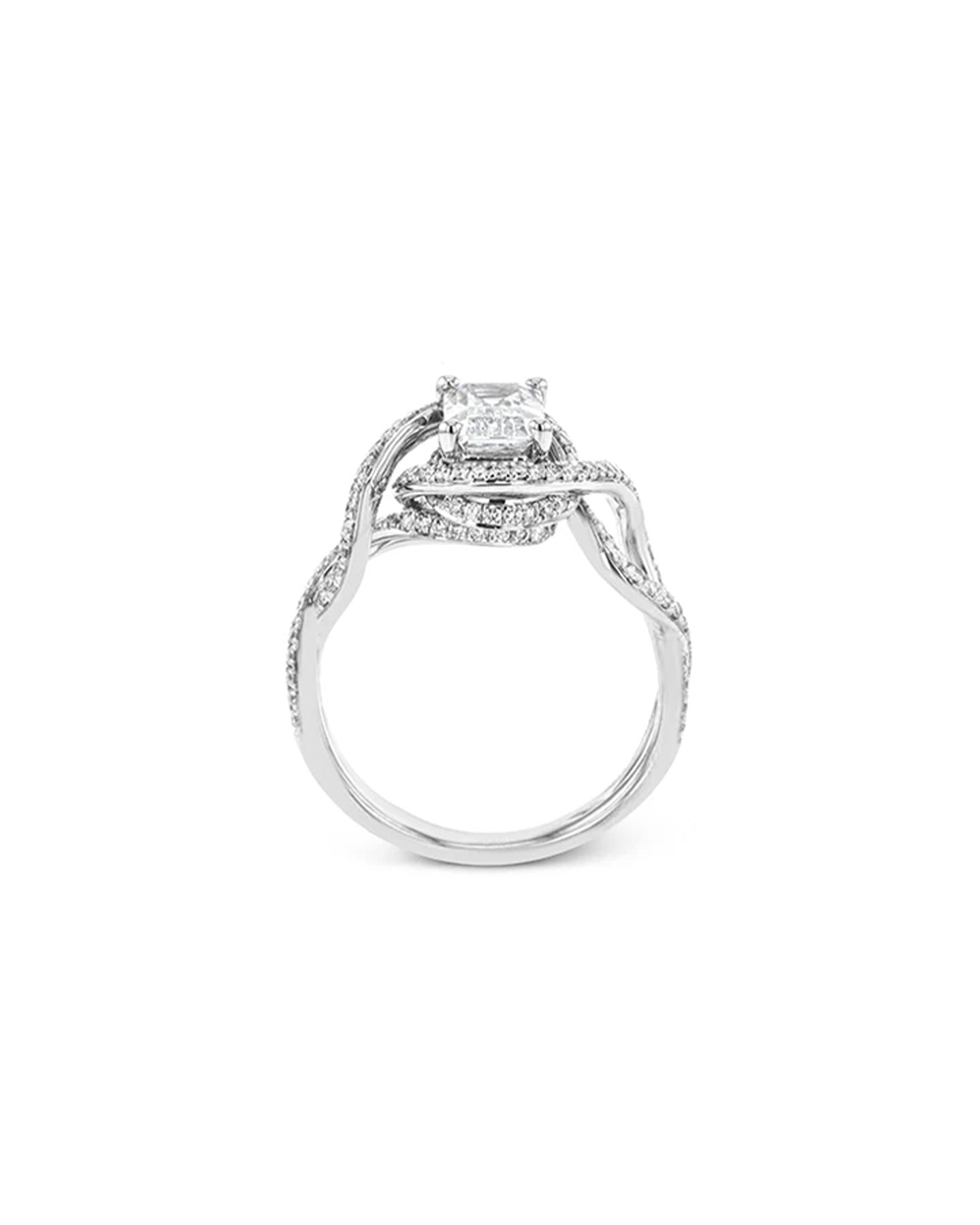 Emerald-Cut Criss-Cross Engagement Ring with Diamonds | Marc Samuels Dallas