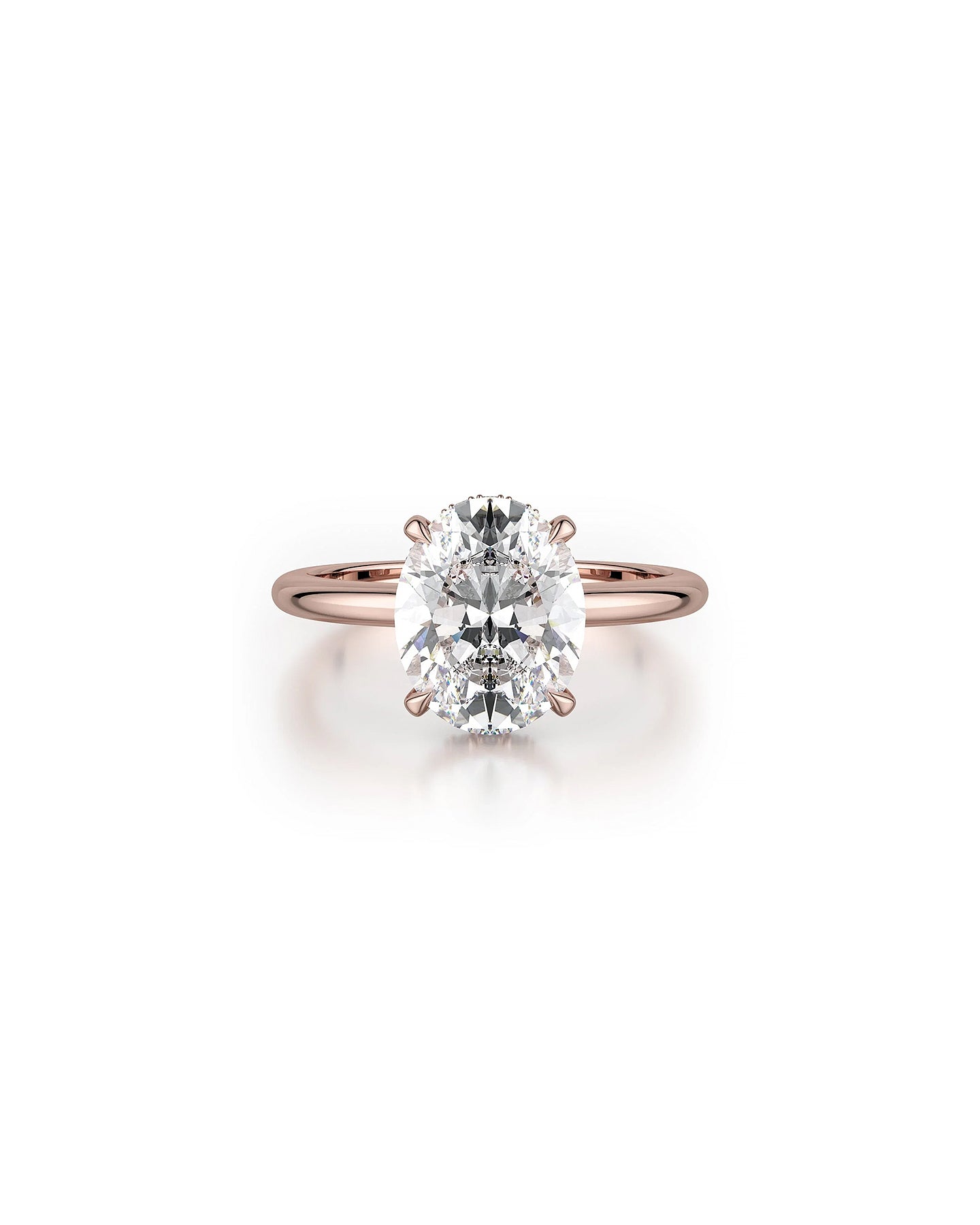 Michael M Crown R750-3 Oval-Cut Diamond Solitaire 18K Rose Gold Engagement Ring at Marc Samuels in Dallas