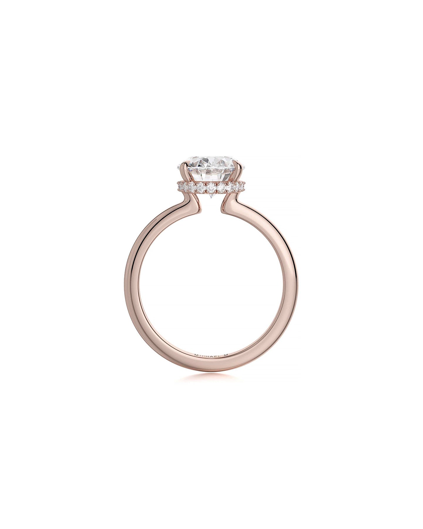 Michael M Crown R750-3 Oval-Cut Diamond Solitaire 18K Rose Gold Engagement Ring at Marc Samuels in Dallas