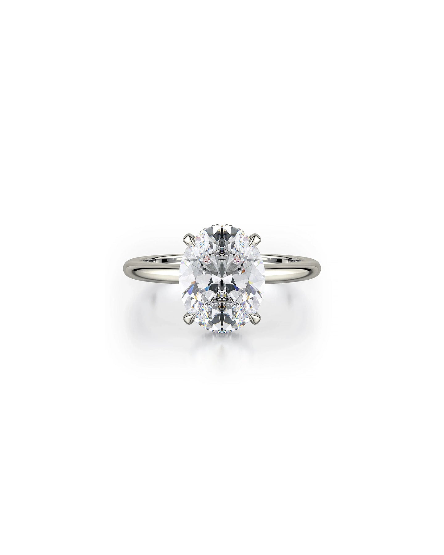 Crown R750-3 Oval-Cut Diamond Solitaire Platinum Engagement Ring | Marc Samuels Dallas