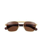 Brown Wood Rectangular Première de Cartier Sunglasses ESW00659