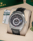 42mm White Gold Rolex Sky Dweller 326139 Black Dial at Marc Samuels Jewelers Dallas