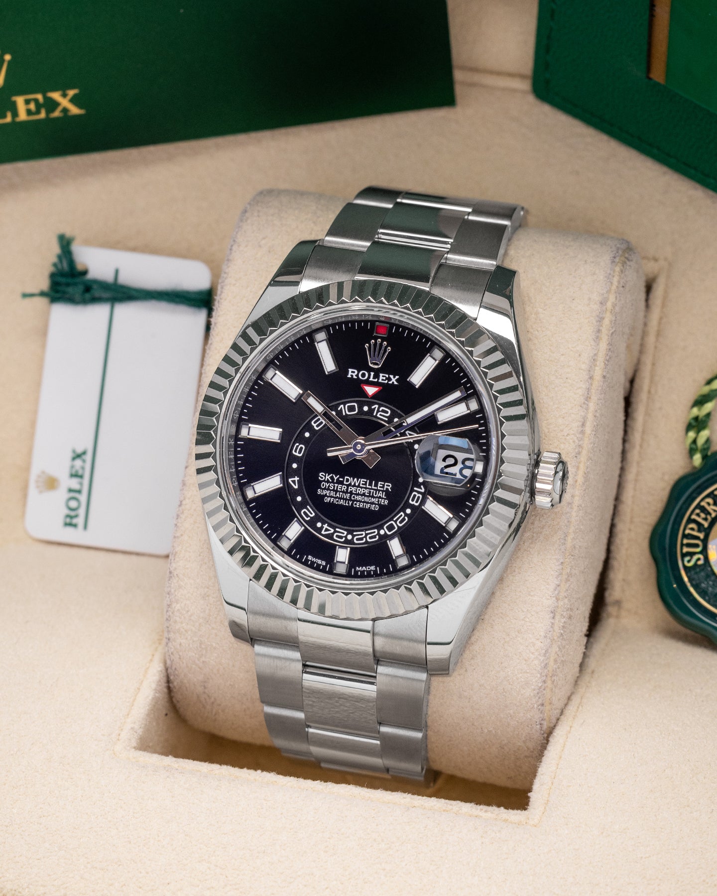 Rolex Sky Dweller Steel Black 326934 Watch at Marc Samuels Jewelers Dallas