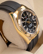 42mm Rolex Sky Dweller Yellow Gold Black 326238 Watch at Marc Samuels Jewelers Dallas