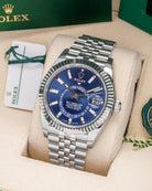 42mm Steel Rolex Sky Dweller 336934 Blue Dial Watch at Marc Samuels Jewelers Dallas