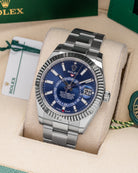 42mm Steel Rolex Sky Dweller Blue 336934 Watch at Marc Samuels Jewelers Dallas