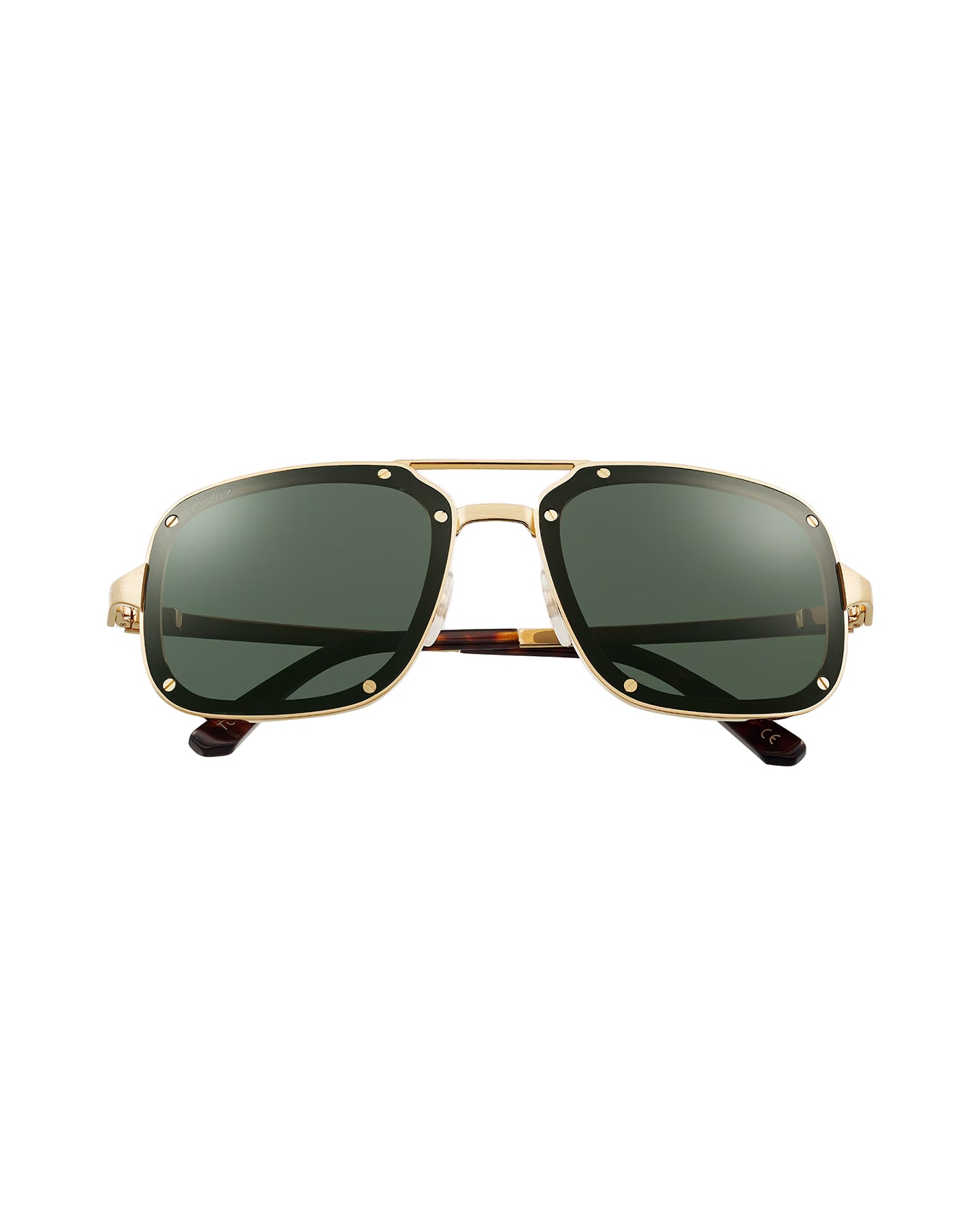 Golden Rectangular Santos de Cartier Sunglasses ESW00436