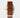 reverse profile of a premium brown leather watch band focusing on the classic satin-finished metallic tang buckle clasp engraved with the Omega emblem