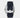The reverse orientation of the utilitarian grey rubber watch strap focusing on the robust satin-finished titanium pin buckle clasp detailed with the AP initials