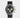Front view of a pre-owned 2025 Rolex Cosmograph Daytona 126519LN in 18k white gold featuring a black diamond-set dial, black Cerachrom bezel, and Oysterflex strap at Marc Samuels Jewelers in Dallas