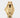 Rear profile view of the solid 18k yellow gold three-link Oyster bracelet and folding Oysterlock safety clasp featuring the stamped Rolex crown coronet logo