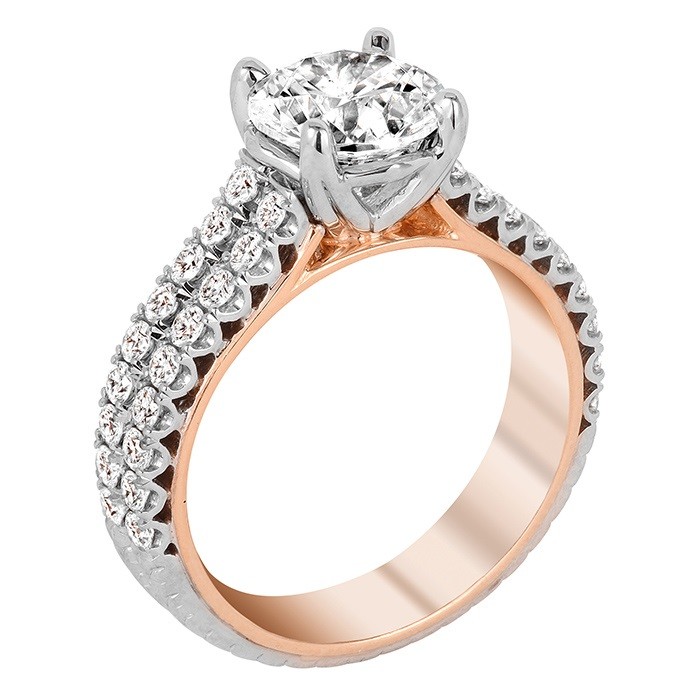 Jack Kelege Platinum and 18K Rose Gold Semi Mount Diamond Ring with Wh –  Meierotto Jewelers